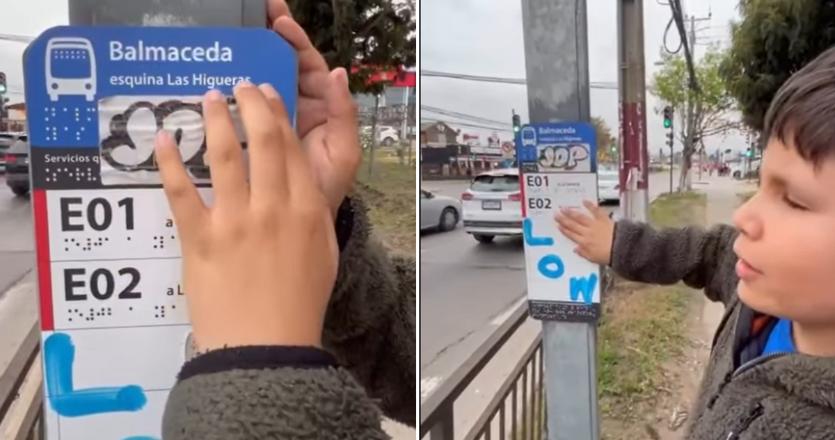 “Está mal hecho”: Niño con discapacidad visual denuncia malas condiciones de letreros en Braille