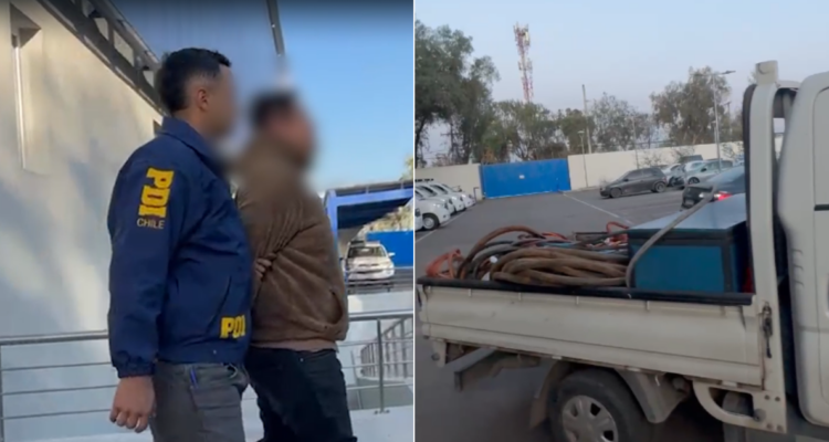 PDI detiene a funcionarios municipales de Maipú sustrayendo más de 600 kg. de cable de cobre.