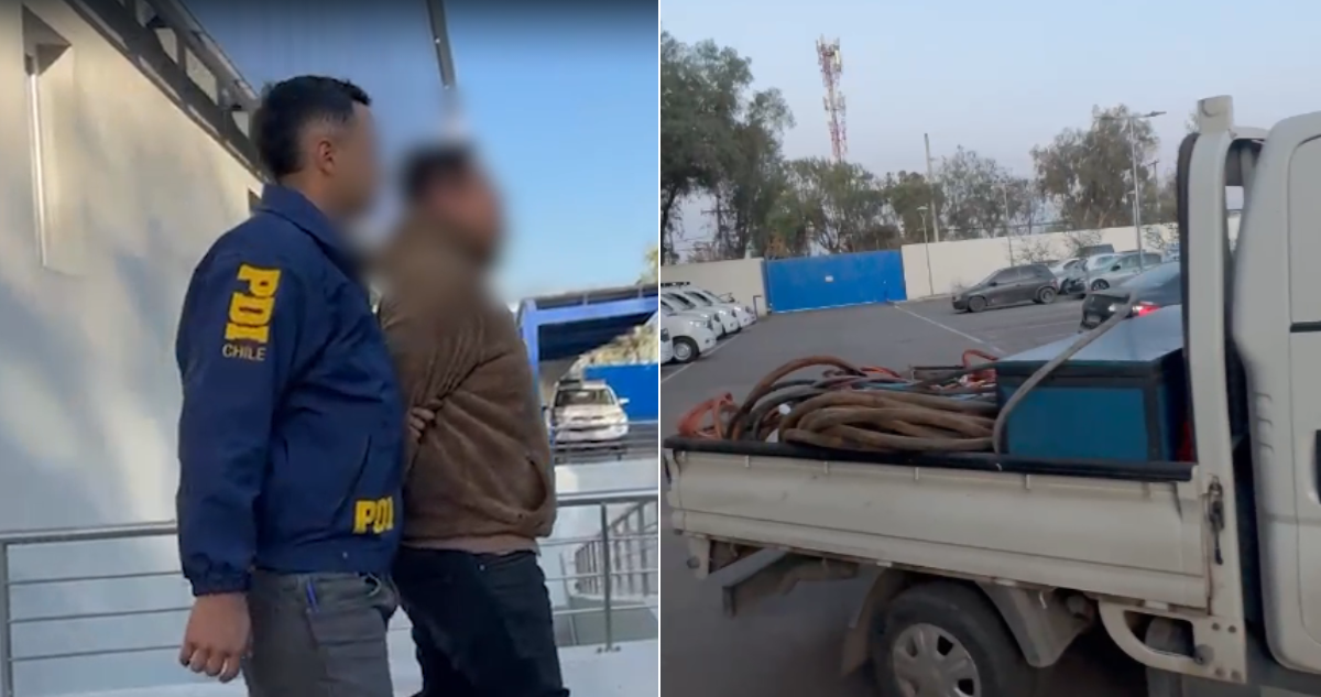 PDI detiene a funcionarios municipales de Maipú sustrayendo más de 600 kg. de cable de cobre.