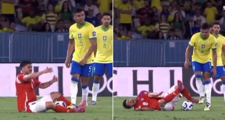 El pisotón ordinario de Casemiro a Felipe Loyola en el Maracaná