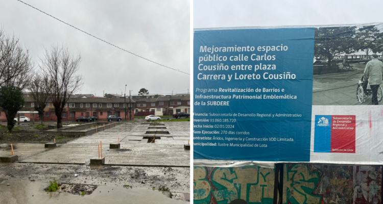 Municipalidad de Lota finaliza contrato con empresa a cargo de obras en emblemática Plaza Carrera