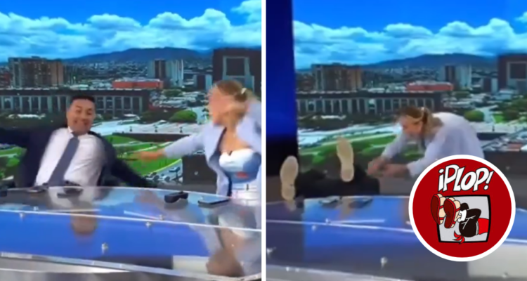 Como el “¡Plop!” de Condorito: presentador de televisión mexicano sufrió aparatosa caída en vivo