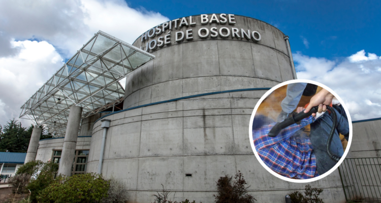 Hospital Base de Osorno y fotografía que evidencia tortura a trabajador
