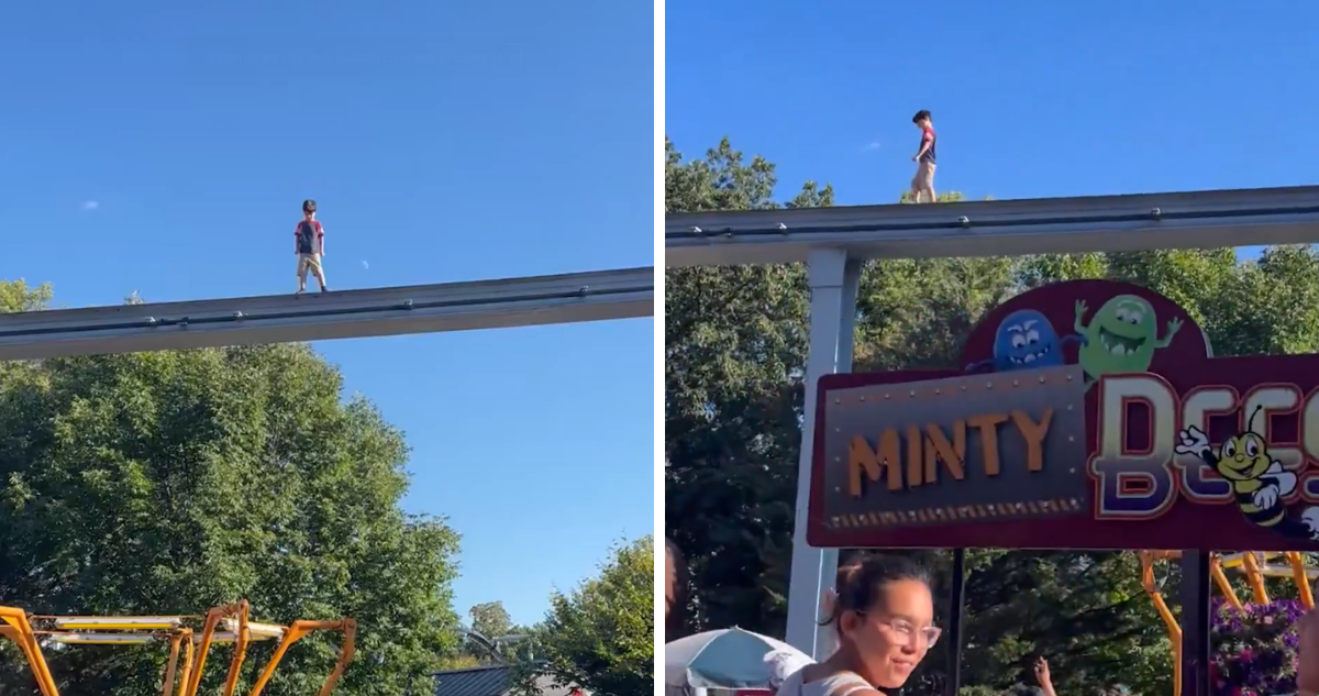 Rescatan a niño que caminaba sobre rieles de una montaña rusa en EEUU: multitud intentaba ayudarlo