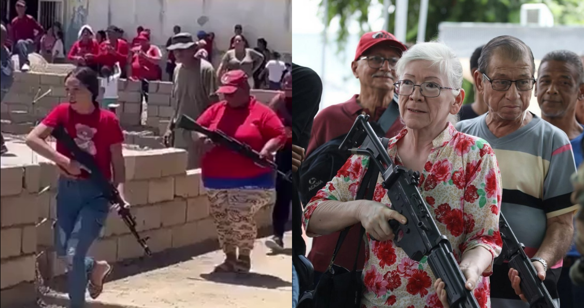 Personas con sobrepeso, muletas y ancianos: las milicias con las que Maduro quiere plantar cara a EEUU