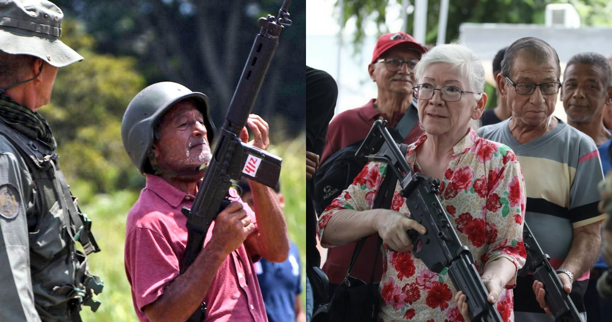 Personas con sobrepeso, muletas y ancianos: las milicias con las que Maduro quiere plantar cara a EEUU