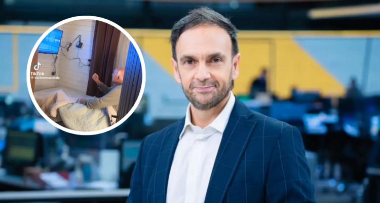 Rodrigo Sepúlveda y en miniatura televidente con Alzheimer