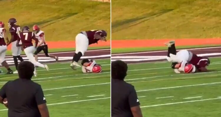 El momento en que un jugador fractura la columna de otro en fútbol americano escolar de EEUU: shock e impacto