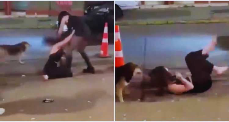 “Vo’ no sabí pelear”: captan feroz ataque de “Miss Valdivia” afuera de discoteque