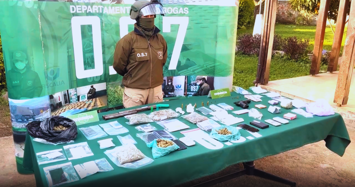 ‘Operación Araucanía’: allanamientos en 30 casas deja a 21 detenidos, armas y drogas incautadas
