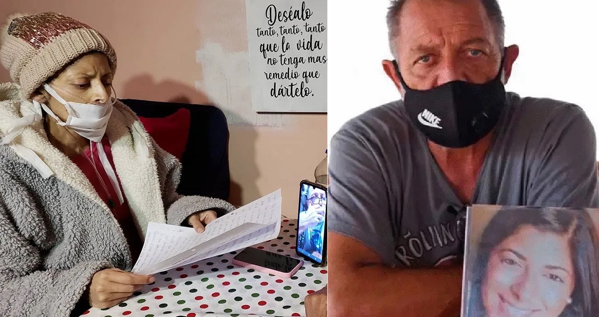 Solange Musse en el hospital y su padre Pablo