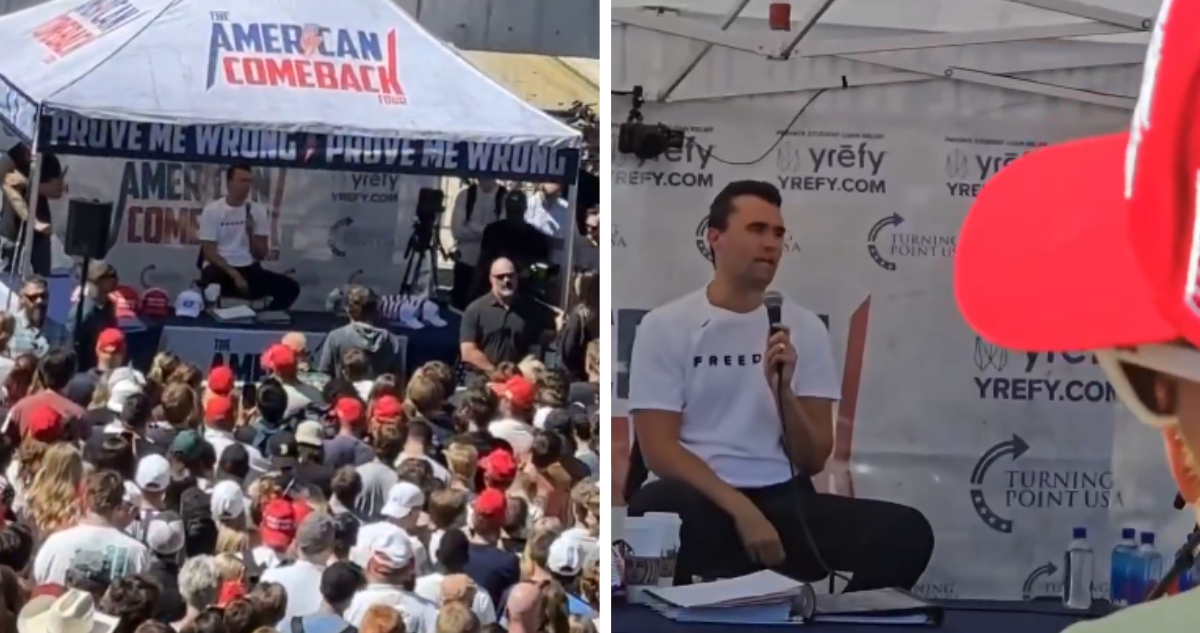 VIDEOS | Captan momento exacto en que disparan a activista Charlie Kirk ante multitud en EEUU