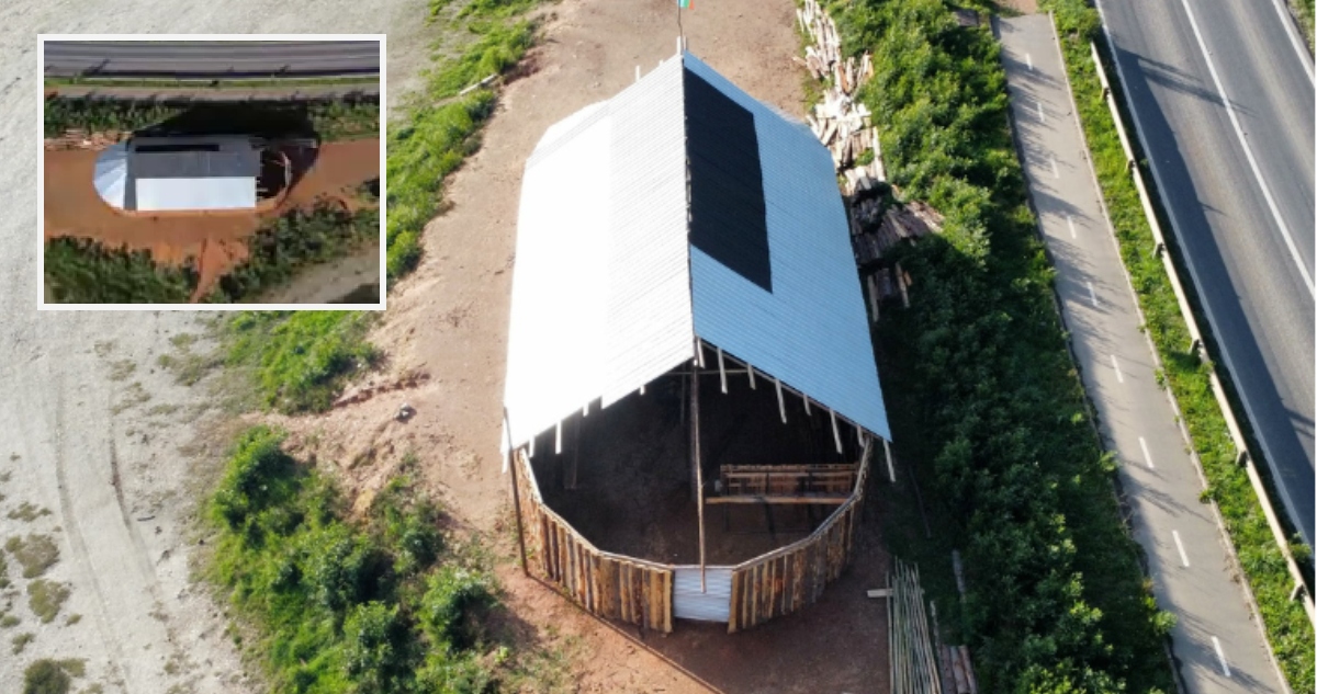 Ruca en terreno tomado a orillas del Lago Lanalhue
