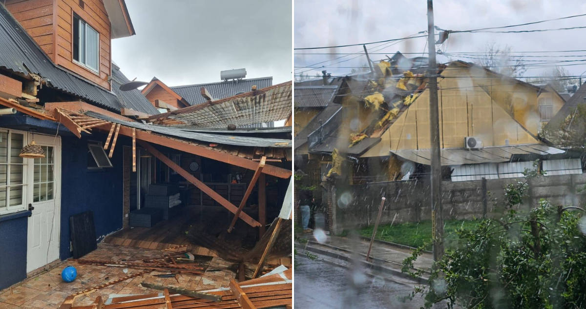 Tornado en Linares generó voladuras de techo y cortes de energía.