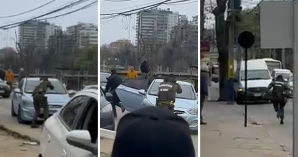 Violenta fuga en Viña del Mar: embisten a carabinero, hay disparos y detienen a uno de los implicados
