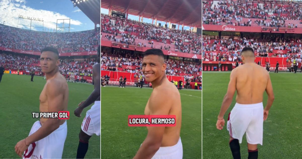 Alexis Sánchez impactado con la hincha del Sevilla tras golear al Barcelona