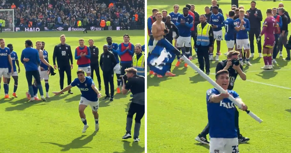Marcelino Núñez celebró alocadamente triunfo del Ipswich sobre su exequipo.