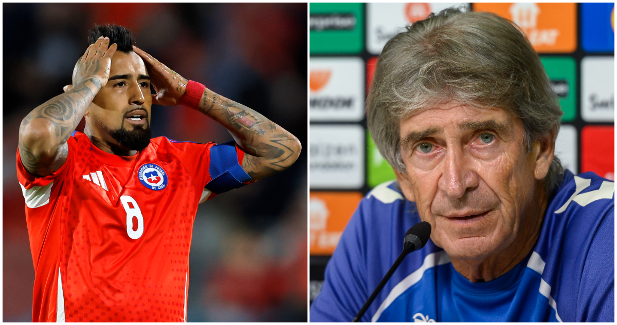 Arturo Vidal y Manuel Pellegrini en foto de contexto