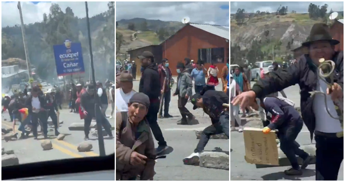 Captura del momento del ataque contra la caravana de Noboa