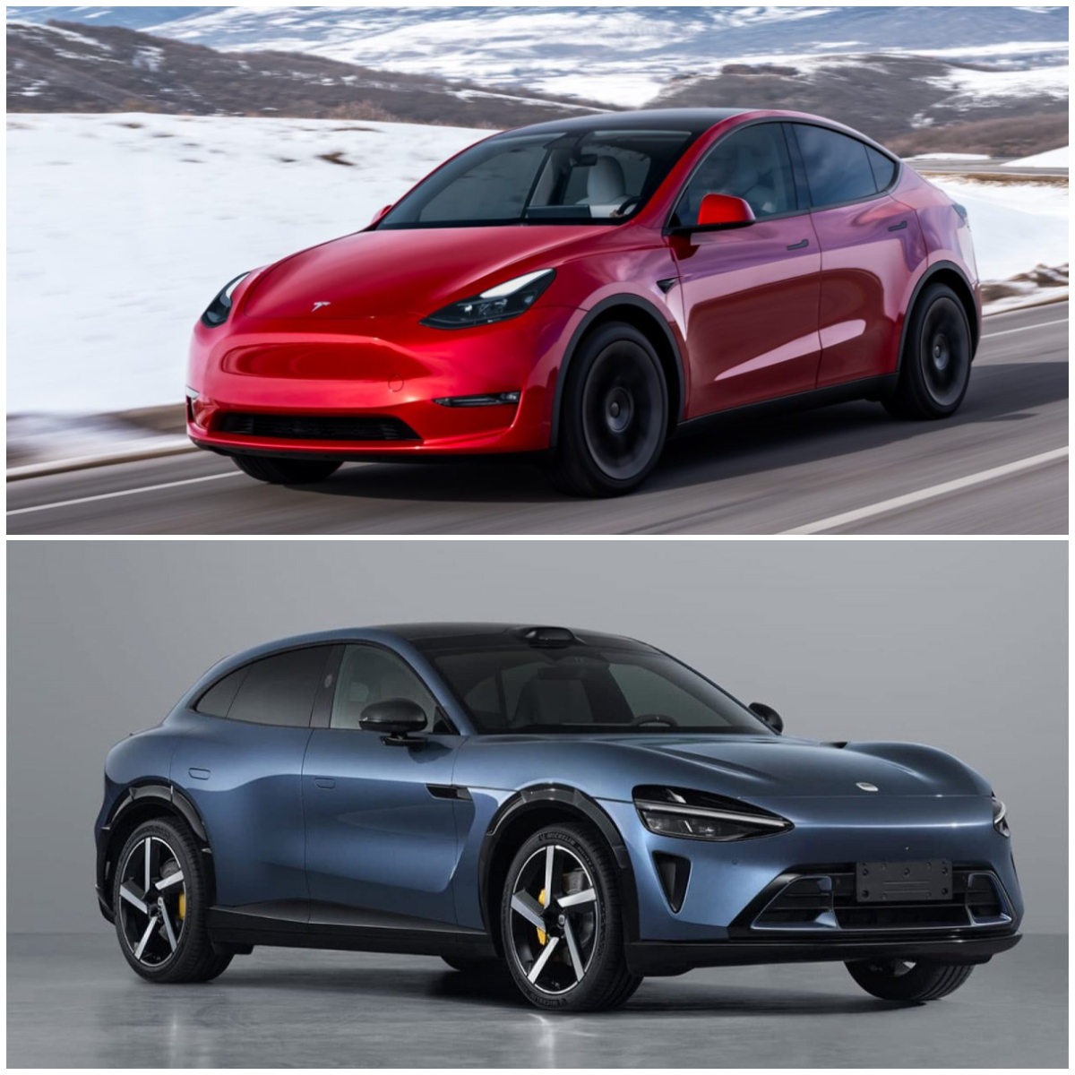 Model Y (arriba) | SUV Xiaomi SU7 (abajo)