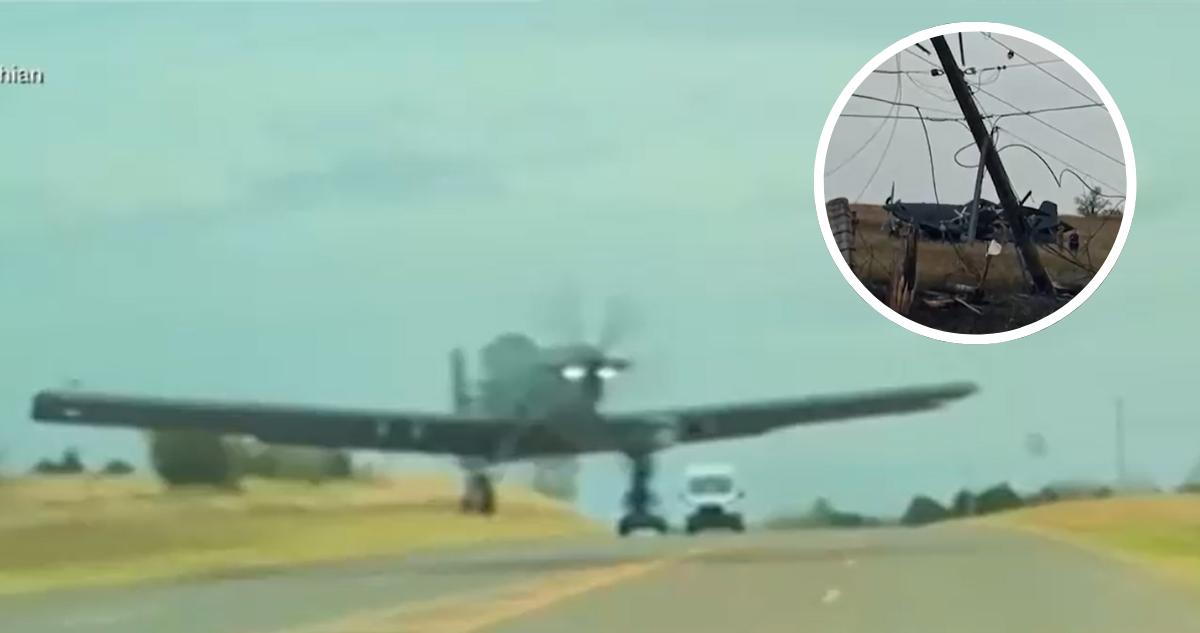 Avión y camión en EEUU