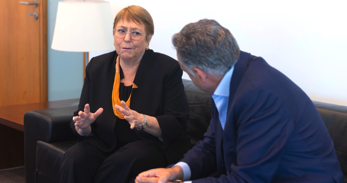 Bachelet se reúne en Uruguay con presidente Orsi y abordan candidatura a la ONU: “Que sea una mujer”
