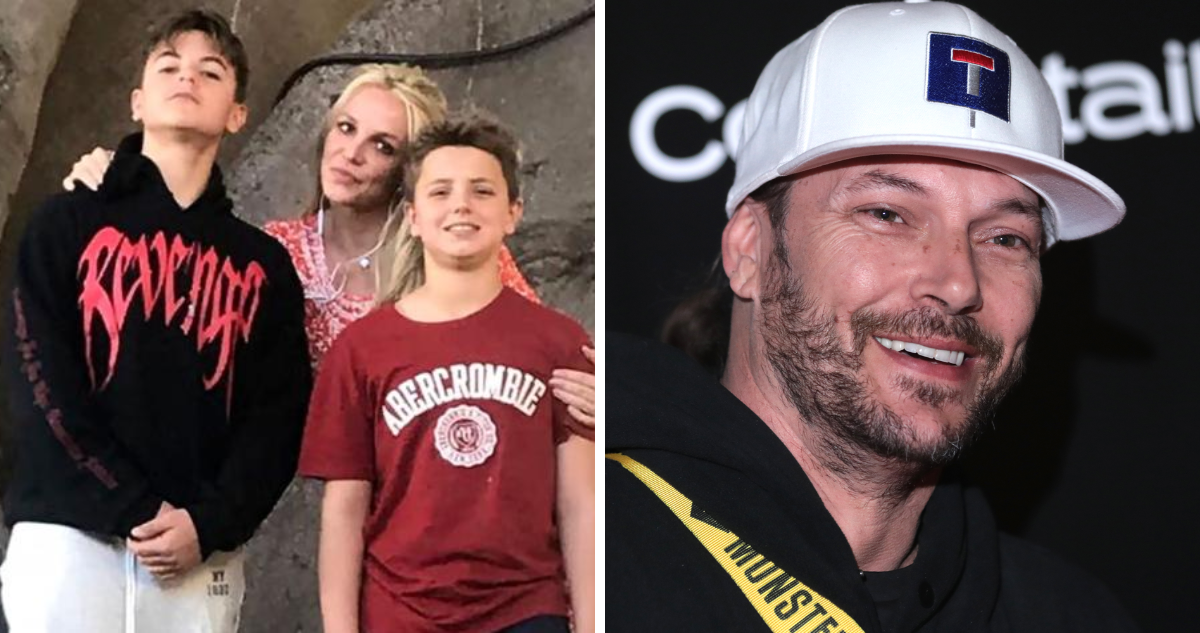 Britney Spears junto a sus hijos Sean Preston y Jayden James, y Kevin Federline