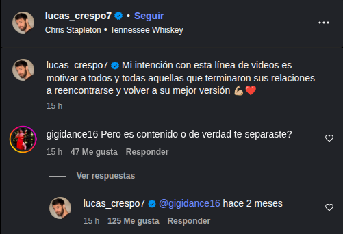 Lucas Crespo confirma quiebre con Maite  Phillips.