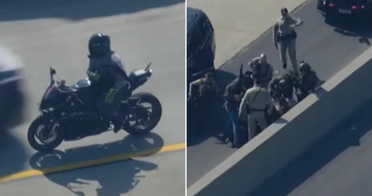 VIDEO | Persecución en California: motociclista que habría atacado a policía terminó chocando con auto