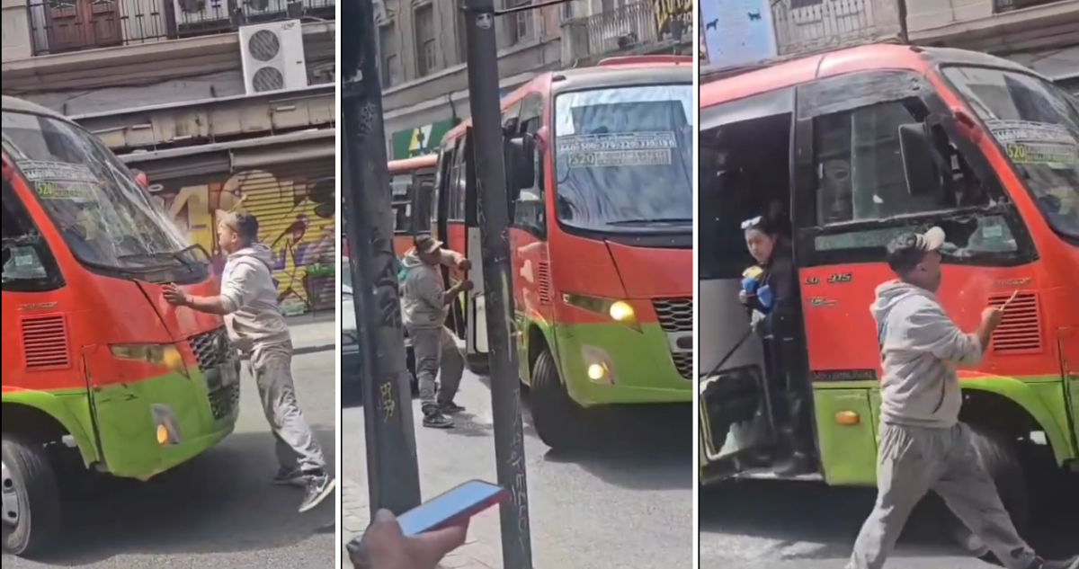 VIDEO | Registran violento altercado protagonizado por conductor en Viña del Mar en contra de micro