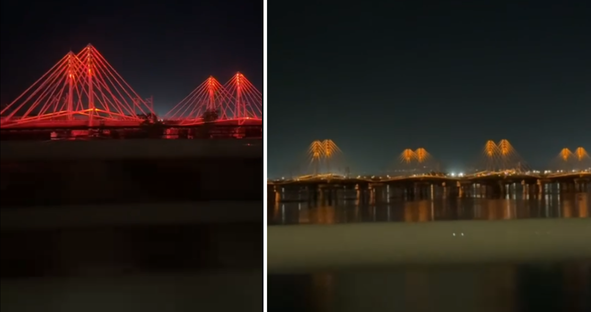 “El mejor país de Chile”: nuevas pruebas de luminarias del puente ferroviario sorprende a usuarios