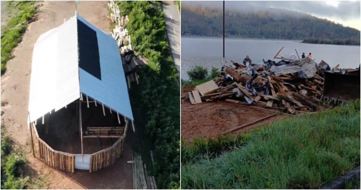 Desarman ruca construida en terreno tomado en Lago Lanalhue