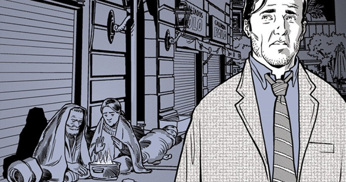 Detalle de portada de La ciudad está triste, de Ramón Díaz Eterovic, LOM Ediciones