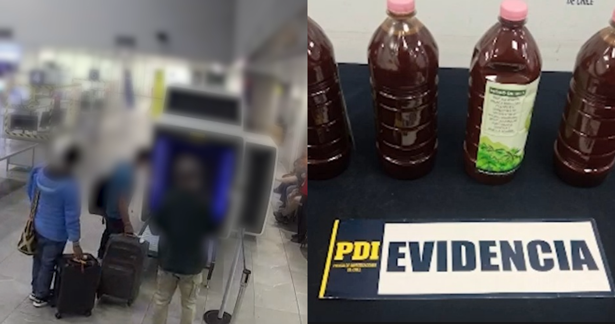Detienen a dos ciudadanos brasileños en el Aeropuerto de Santiago con litros de ayahuasca