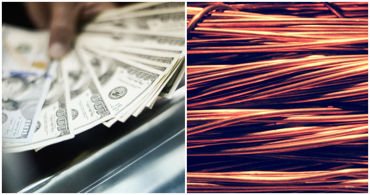 El cobre alcanza su mejor nivel en más de dos meses y el dólar continúa presionado a la baja