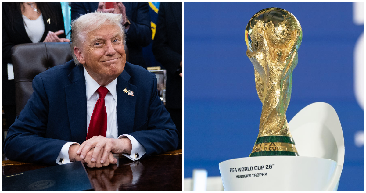 Donald Trump y Copa Mundial de la FIFA en foto de contexto