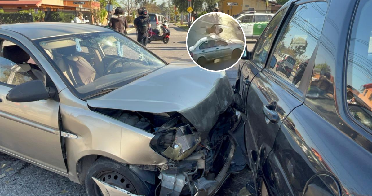 Hombre sufre encerrona cuando dejaba a nieta en colegio de Conchalí: todo terminó en colisión múltiple