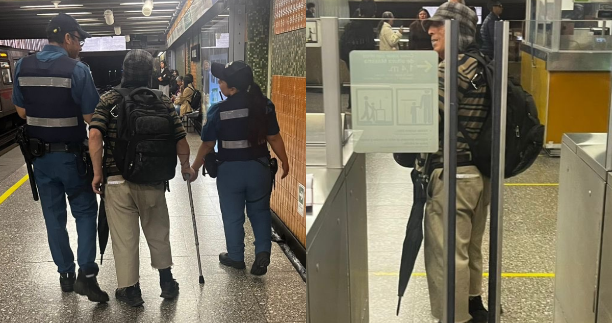 Es que ya no le tienen paciencia: guardias retiran nuevamente al “Chavo del 8” del Metro