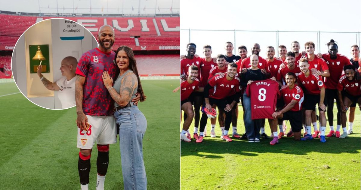 El Sevilla y una práctica inolvidable, celebrando que la esposa de su capitán superó el cáncer