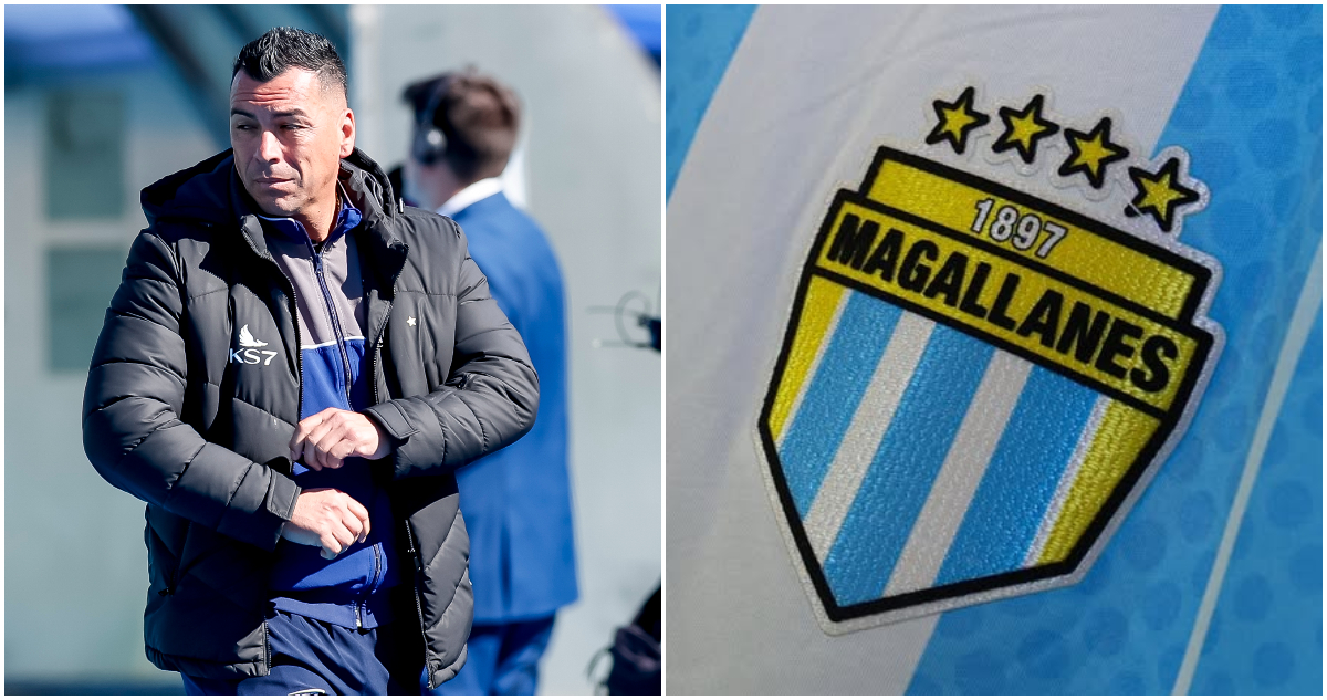 Esteban Paredes en Santiago Morning y el logo de Magallanes