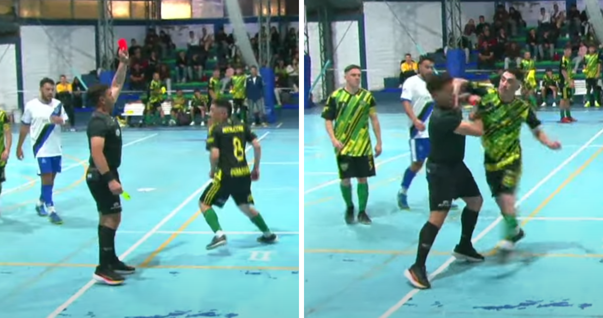 Grave agresión en futsal argentino: jugador expulsado se ensañó con árbitro cuando perdían por cinco