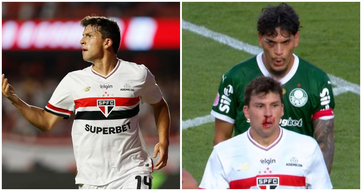 Gonzalo Tapia en el duelo de Sao Paulo y Palmeiras