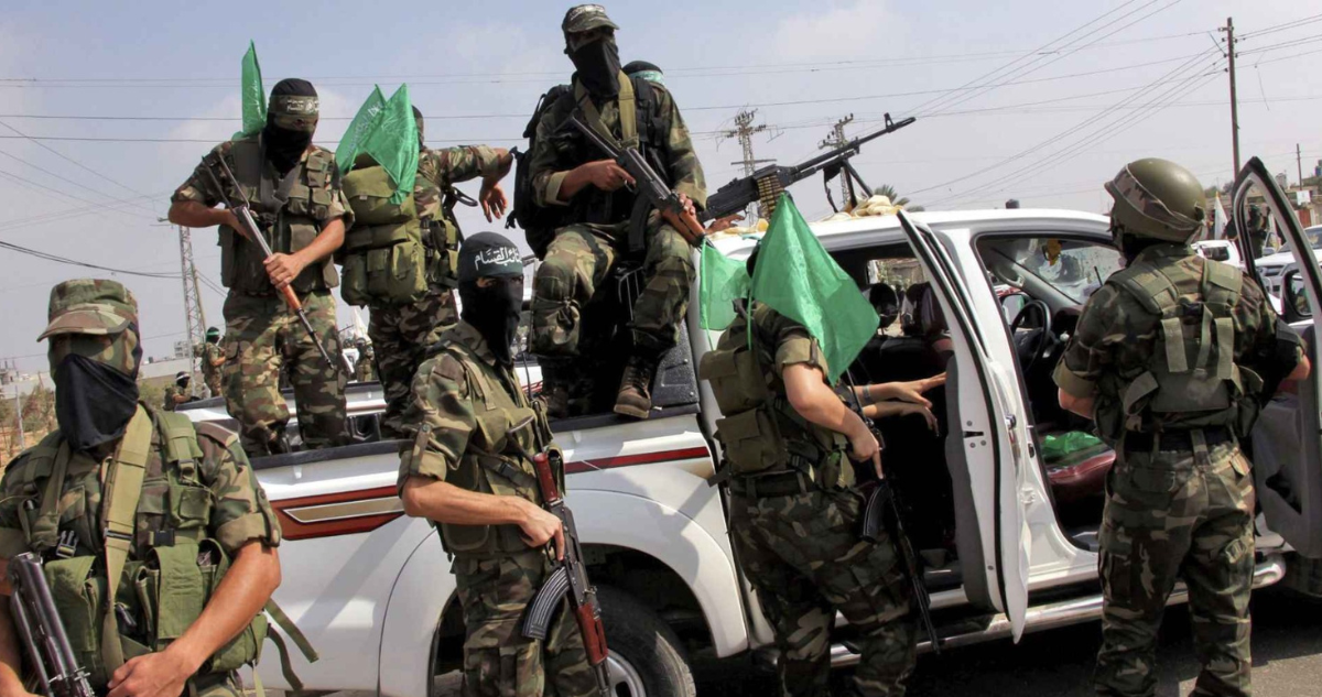 Militantes de la brigada de Al Qasam, el brazo armado de Hamás