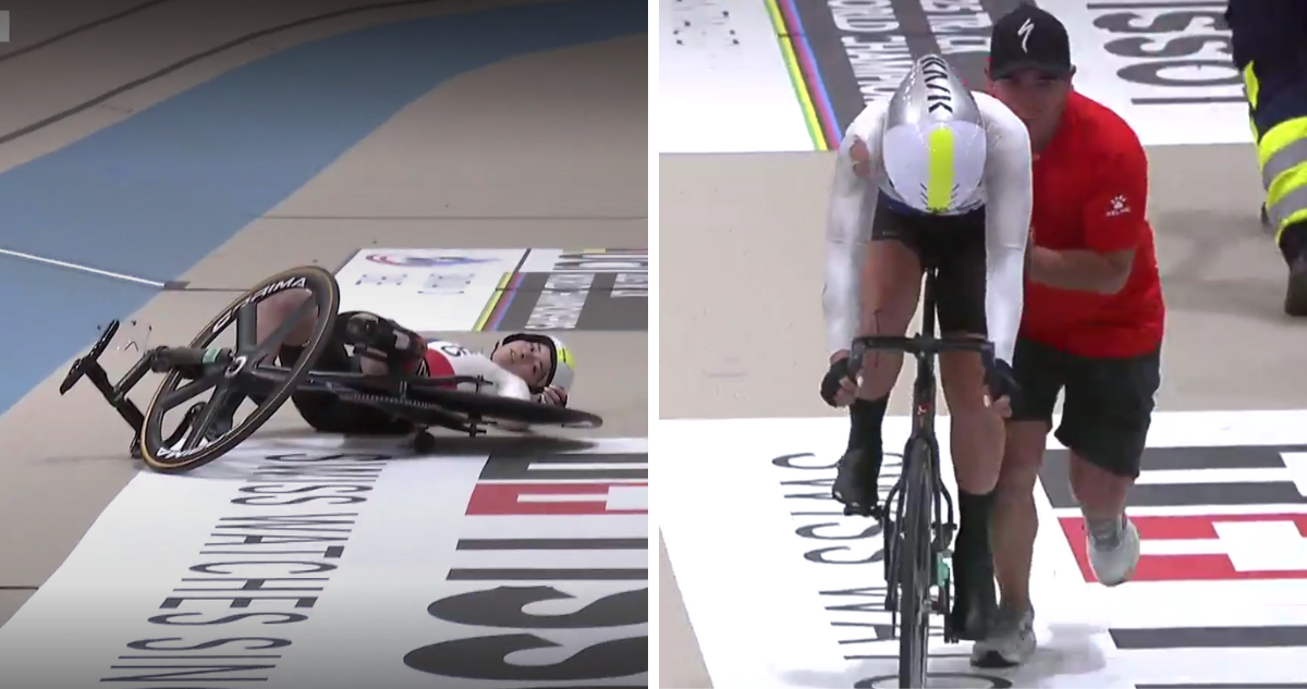 La fuerte caída de chilena Javiera Garrido en Mundial de Ciclismo: se levantó y siguió peleando final