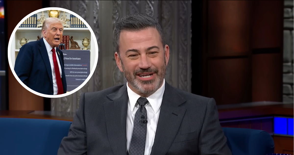 Jimmy Kimmel y en miniatura Donald Trump