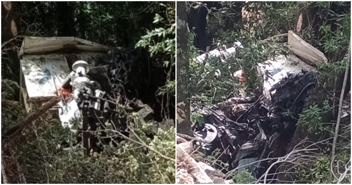 Muere conductor de camión tras caer a quebrada