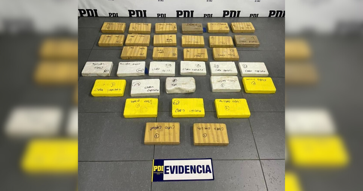 Interceptan cargamento con más de 33 kilos de droga en Arica: avalúo es de $700 millones