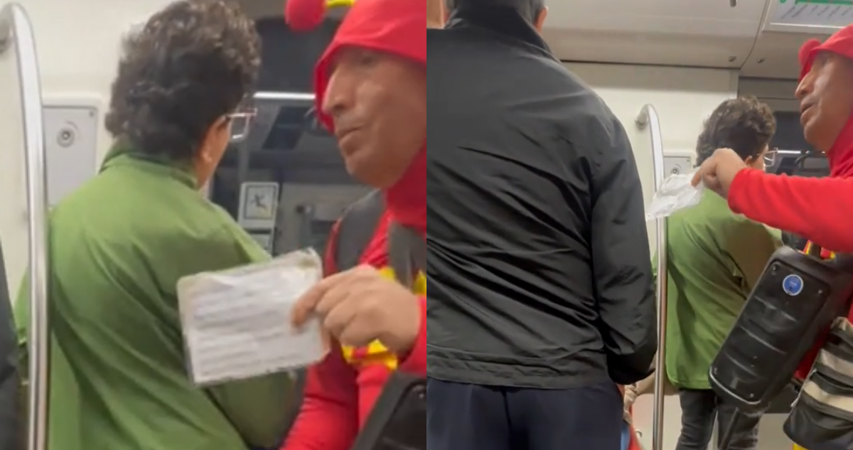 No contaban con su “astucia”: captan regreso de “Chavo del 8” al Metro disfrazado de Chapulín Colorado