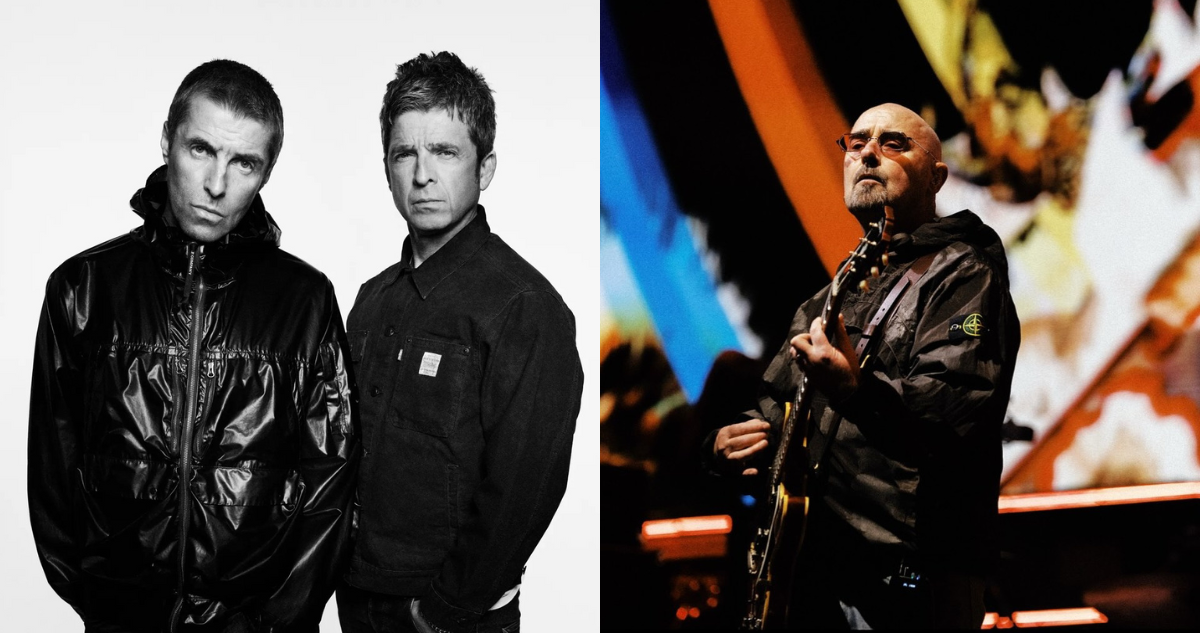 Liam y Noel Gallagher junto a Paul Arthurs en referencia a diagnóstico de cáncer