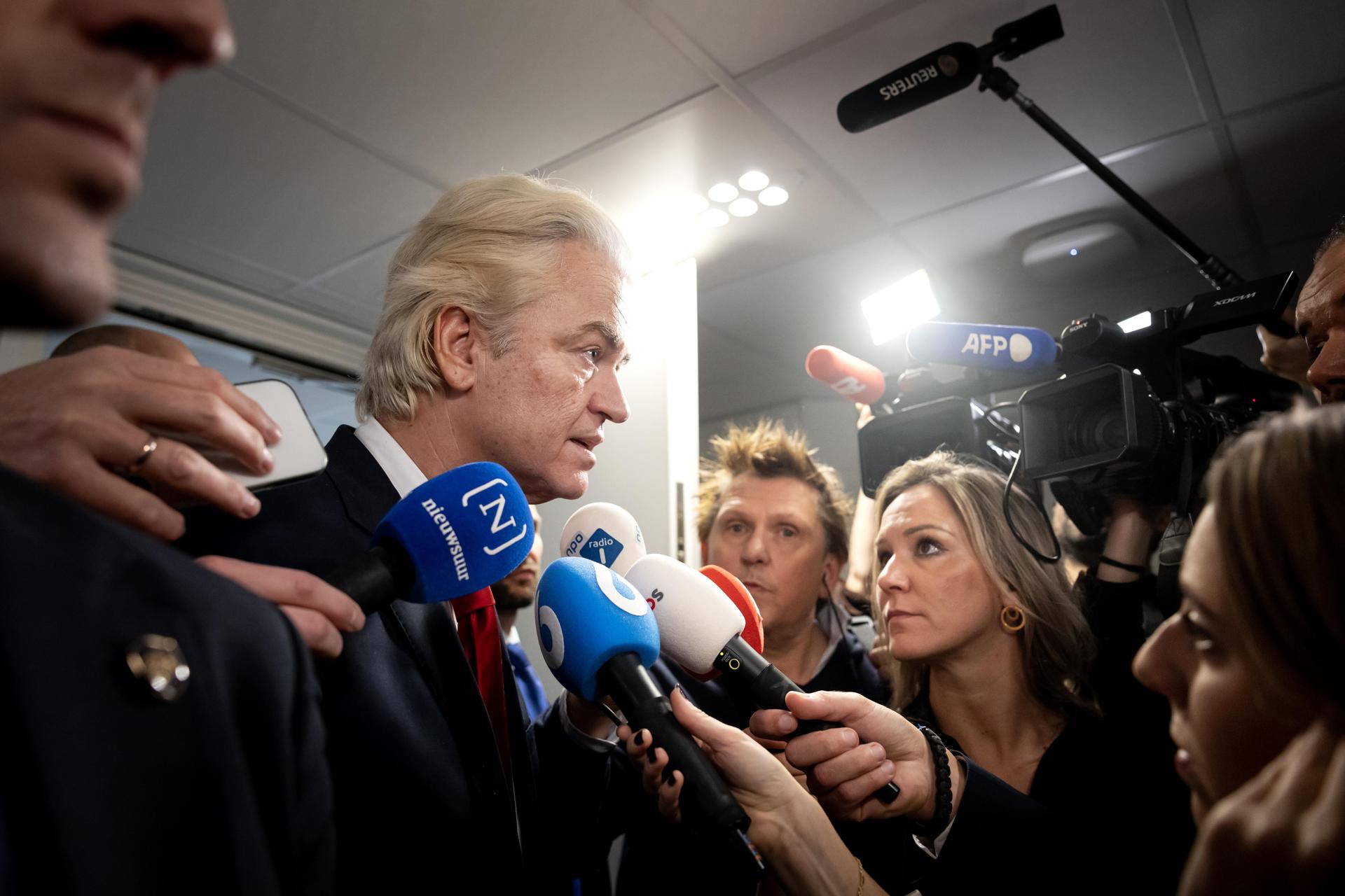 El líder derechista Geert Wilders, del Partido por la Libertad (PVV)